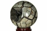 Polished Septarian Geode Sphere - Madagascar #215087-1